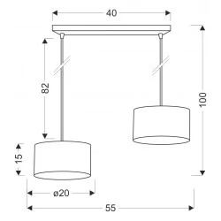 Oswietlenie - pandy lampa wisząca czarny 2x40w e27 abażur czarny+złoty candellux 