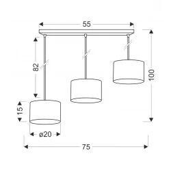 Oswietlenie - pandy lampa wisząca czarny 3x40w e27 abażur czarny+złoty candellux 