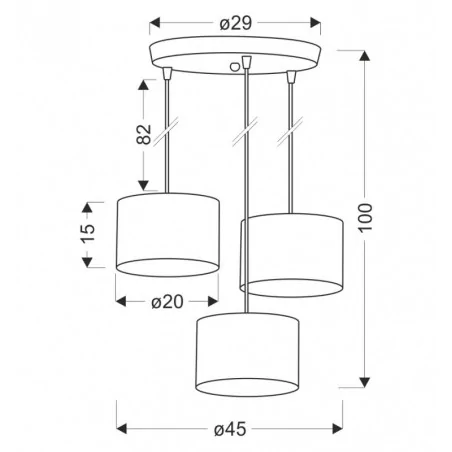 Oswietlenie - pandy lampa wisząca czarny talerz 3x40w e27 abażur czarny+złoty candellux 
