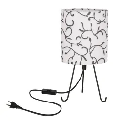 Lampki-nocne - smally lampa stołowa z białym abażurem candellux