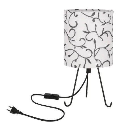 Lampki-nocne - smally lampa stołowa z białym abażurem candellux 