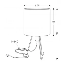 Oswietlenie - lampa stołowa z brązowym abażurem 41-33192 candellux 