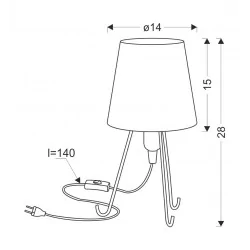 Lampki-nocne - lampka nocna z pomarańczowym abażurem w kropki smally 41-33260 candellux 