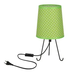 Lampki-nocne - lampka nocna na żarówkę e14 z zielonym abażurem w kropki smally 41-33277 candellux