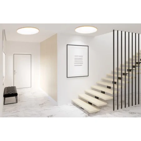 Plafony - lampa sufitowa led plafoniera drewniana z pilotem 16-33949  candellux 