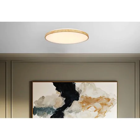 Plafony - lampa sufitowa led plafoniera drewniana z pilotem 16-33949  candellux 