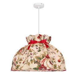 Lampy-sufitowe - lampa sufitowa wisząca biała z kwiatowym abażurem e27 rozano 31-39392 candellux