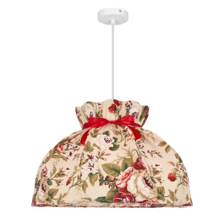 Lampy-sufitowe - lampa sufitowa wisząca biała z kwiatowym abażurem e27 rozano 31-39392 candellux 