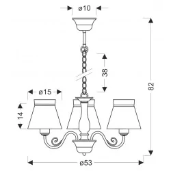 Lampy-sufitowe - rossini lampa wisząca żyrandol koronkowy biały potrójny 33-36889  candellux 
