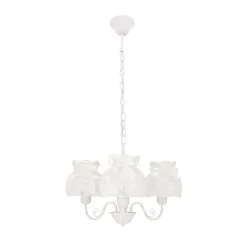 Lampy-sufitowe - rossini lampa wisząca żyrandol koronkowy biały potrójny 33-36889  candellux