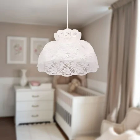 Lampy-sufitowe - rossini lampa sufitowa wisząca biała koronkowa 31-39408 candellux 