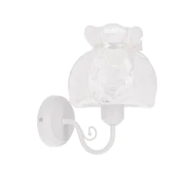 Kinkiety-do-salonu - rossini kinkiet biały koronkowy z abażurem  e27 21-39385  candellux