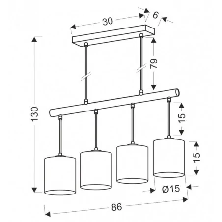 Lampy-sufitowe - lampa sufitowa wisząca beżowa poczwórna e27 combi 34-38401 candellux 
