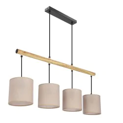 Lampy-sufitowe - lampa sufitowa wisząca beżowa poczwórna e27 combi 34-38401 candellux