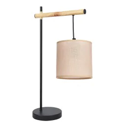 Lampki-nocne - lampa stołowa z beżowym abażurem combi 41-38418 candellux