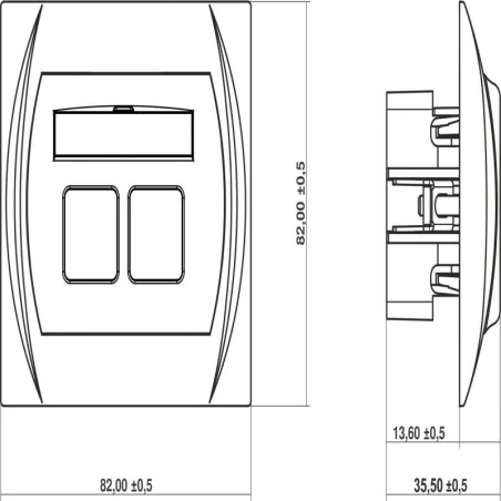 Gniazda-antenowe - gniazdo antenowe podwójne typu f (sat) srebrny metalik 7lgf-2 logo karlik 