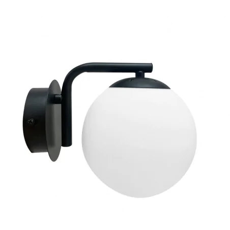 Kinkiety-do-salonu - lampa ścienna kinkiet w dół czarny z kulistym białym kloszem amadeo 21-35448 candellux 