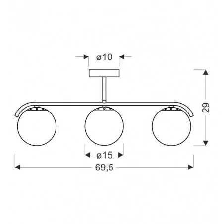 Oswietlenie-sufitowe - lampa sufitowa na listwie 3 klosze w kształcie kuli e14 amadeo 33-35417 candellux 