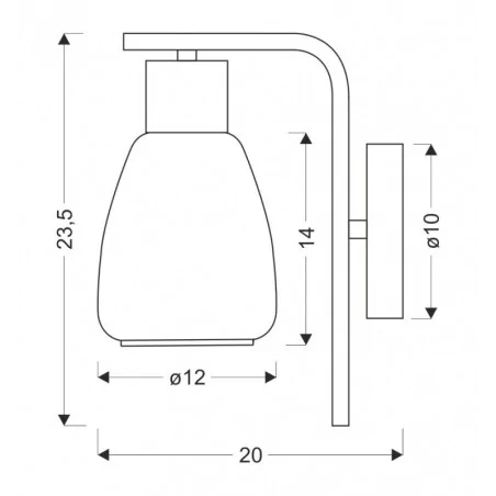 Kinkiety-do-salonu - kinkiet ścienny czarny z bezbarwnym kloszem na żarówkę e27 moldo 21-35110 candellux 