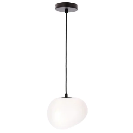 Lampy-sufitowe - lampa wisząca sufitowa czarna z białym kloszem na żarówkę e27 stones 31-35127 candellux 