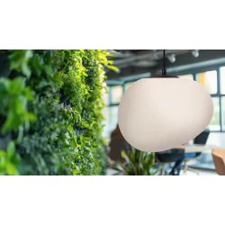 Lampy-sufitowe - lampa wisząca sufitowa czarna zwis z białym kloszem 30cm 1x40w e27 stones 31-35141 candellux 