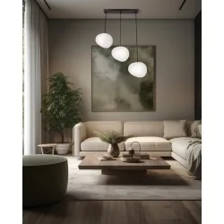 Lampy-sufitowe - lampa sufitowa wisząca czarna potrójna żyrandol 3xe27 stones 33-35158 candellux 