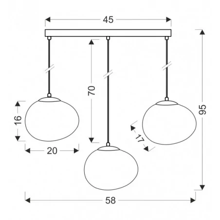 Lampy-sufitowe - lampa sufitowa wisząca czarna potrójna żyrandol 3xe27 stones 33-35158 candellux 