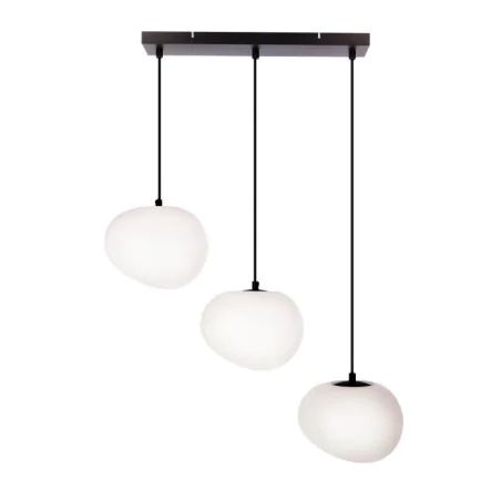 Lampy-sufitowe - lampa sufitowa wisząca czarna potrójna żyrandol 3xe27 stones 33-35158 candellux 