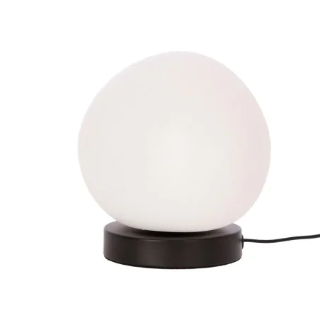 Lampki-nocne - lampka nocna czarna z białym kulistym kloszem na żarówkę e27 stones 41-35219 candellux 