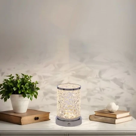 Lampki-nocne - lampa stołowa nocna led bezbarwny klosz na usb 3 barwy światła brillo 41-35806 candellux 