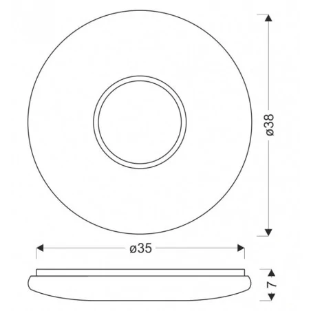 Plafony - uran lampa sufitowa plafon 38cm 24w led 4000k klosz biały+chromowy candellux 