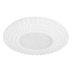 Plafony - uran lampa sufitowa plafon 38cm 24w led 4000k klosz biały+chromowy candellux