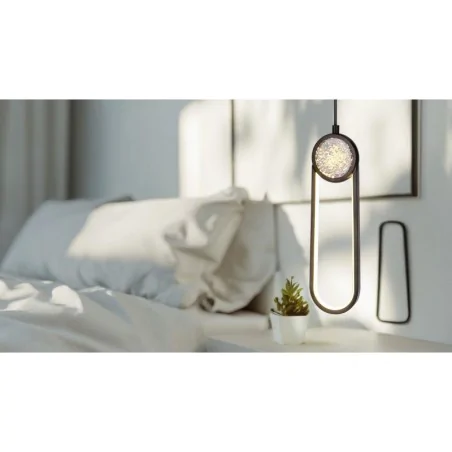 Lampy-sufitowe - lampa sufitowa led czarna zwis 15w led 3000k lacrima 31-35585 candellux 