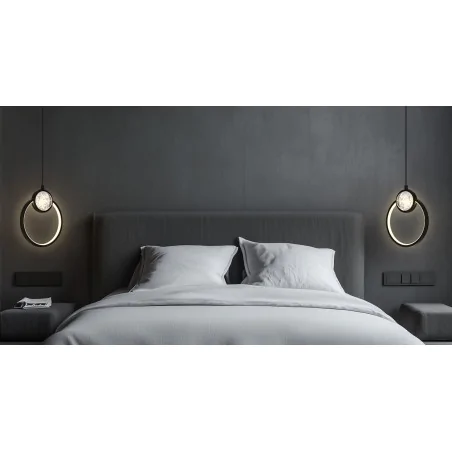 Lampy-sufitowe - lampa wisząca sufitowa led czarna 15w 3000k lacrima 31-35592 candellux 