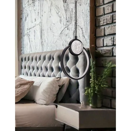 Lampy-sufitowe - lampa wisząca sufitowa led czarna 15w 3000k lacrima 31-35592 candellux 