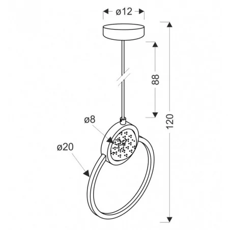 Lampy-sufitowe - lampa wisząca sufitowa led czarna 15w 3000k lacrima 31-35592 candellux 