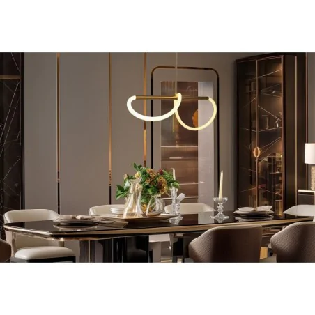 Lampy-sufitowe - lampa sufitowa wisząca led zwis 80cm złoty 18w 3000k supreme 31-35608 candellux 