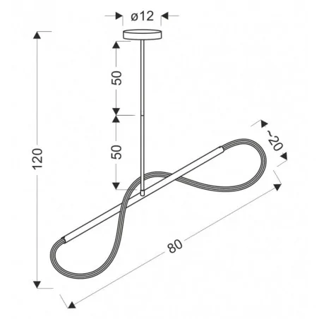 Lampy-sufitowe - lampa sufitowa wisząca led zwis 80cm złoty 18w 3000k supreme 31-35608 candellux 