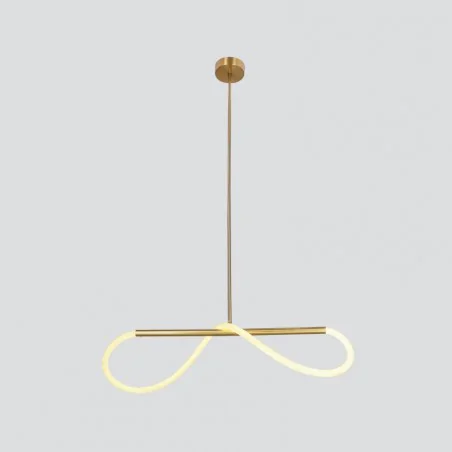 Lampy-sufitowe - lampa sufitowa wisząca led zwis 80cm złoty 18w 3000k supreme 31-35608 candellux 