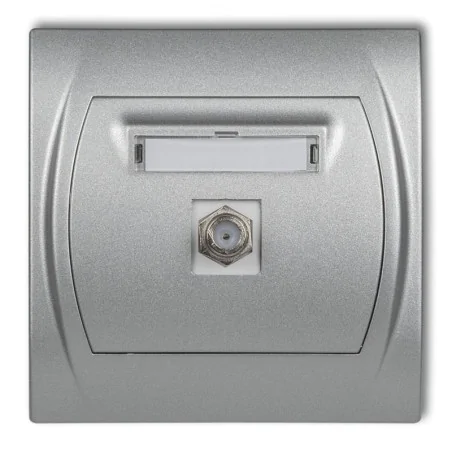 Gniazda-antenowe - gniazdo antenowe pojedyncze typu f (sat) srebrny metalik 7lgf-1 logo karlik 