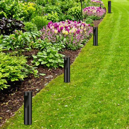 Lampy-solarne - lampka solarna do ogrodu wbijana w grunt czarna ip44 addis 329455 polux-goldlux 