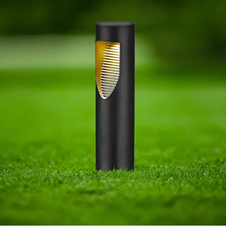 Lampy-solarne - lampka solarna do ogrodu wbijana w grunt czarna ip44 addis 329455 polux-goldlux 