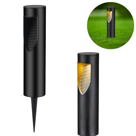 Lampy-solarne - lampka solarna do ogrodu wbijana w grunt czarna ip44 addis 329455 polux-goldlux 