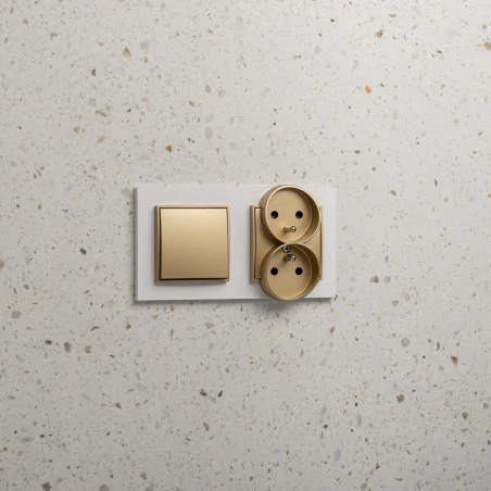Wylaczniki-podwojne - złoty włącznik do światła podwójny 29mwp-2 mini karlik 
