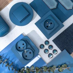 Wylaczniki-podwojne - granatowy włącznik podwójny navy blue 64mwp-2 mini karlik 