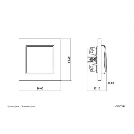 Wylaczniki-podwojne - granatowy włącznik podwójny navy blue 64mwp-2 mini karlik 