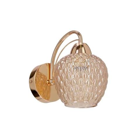 Kinkiety-do-salonu - lampa ścienna kinkiet patynowy z bursztynowym kloszem tobias 21-35233 candellux 