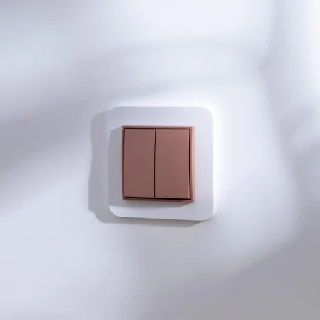 Wylaczniki-podwojne - różowy włącznik światła podwójny łososiowy 62mwp-2 mini karlik 