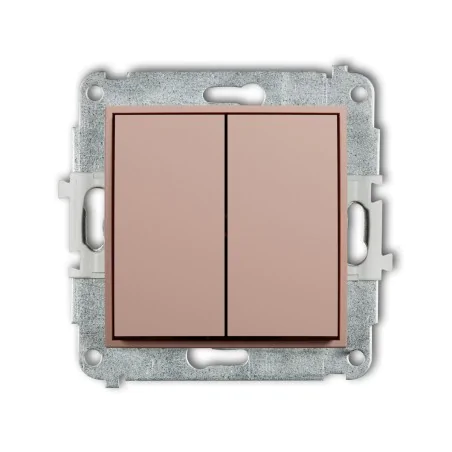 Wylaczniki-podwojne - różowy włącznik światła podwójny łososiowy 62mwp-2 mini karlik 