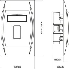  Gniazdo antenowe pojedyncze typu F (SAT) srebrny metalik 7LGF-1 LOGO KARLIK 